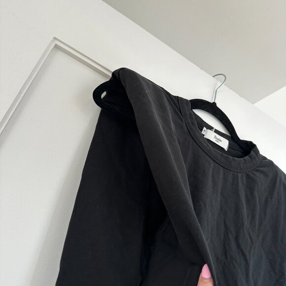 The Frankie Shop EVA Black Muscle Tee Cotton Sz Small Padded Shoulders Crew Neck - Picture 7 of 9